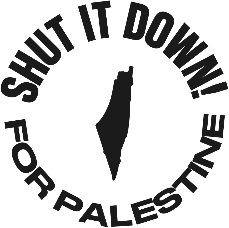 Shut it down for Palestine logo